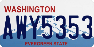 WA license plate AWY5353