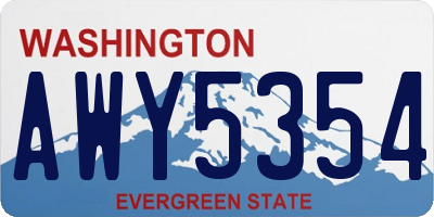 WA license plate AWY5354