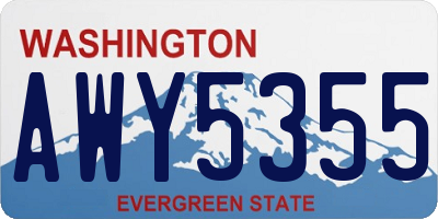 WA license plate AWY5355