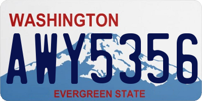 WA license plate AWY5356
