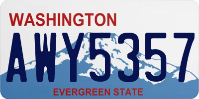 WA license plate AWY5357