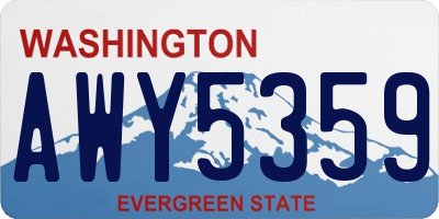 WA license plate AWY5359