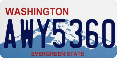 WA license plate AWY5360