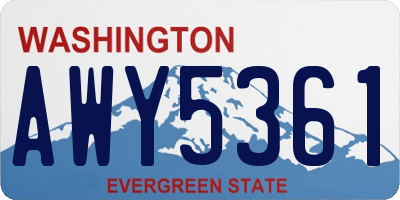 WA license plate AWY5361