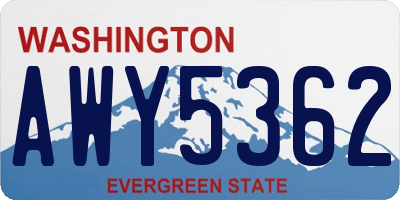 WA license plate AWY5362