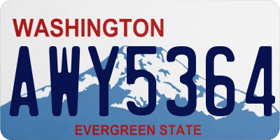 WA license plate AWY5364