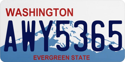 WA license plate AWY5365