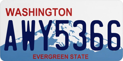 WA license plate AWY5366