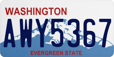 WA license plate AWY5367