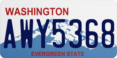 WA license plate AWY5368