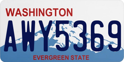 WA license plate AWY5369