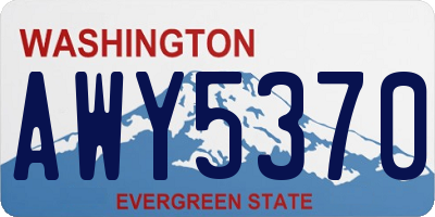 WA license plate AWY5370