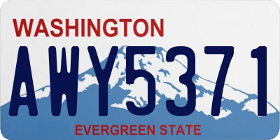 WA license plate AWY5371