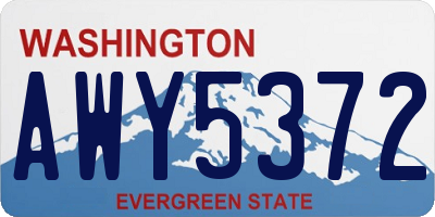 WA license plate AWY5372
