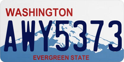 WA license plate AWY5373