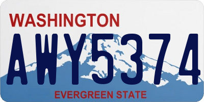 WA license plate AWY5374