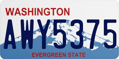 WA license plate AWY5375
