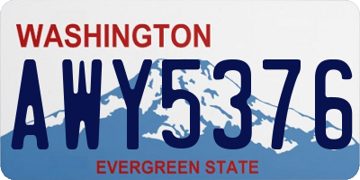 WA license plate AWY5376