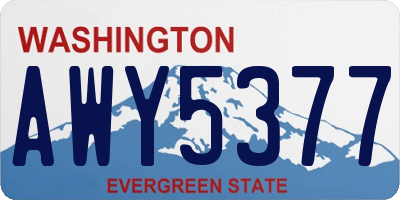 WA license plate AWY5377