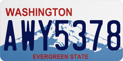 WA license plate AWY5378