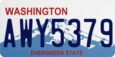 WA license plate AWY5379