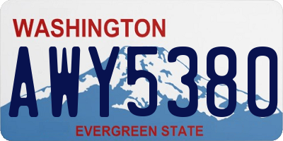 WA license plate AWY5380