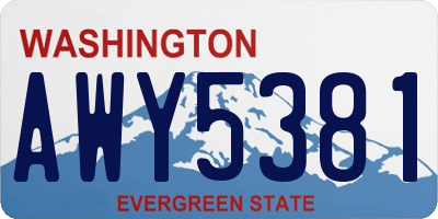 WA license plate AWY5381