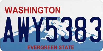 WA license plate AWY5383