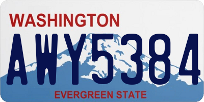 WA license plate AWY5384
