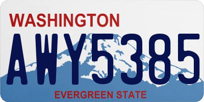 WA license plate AWY5385