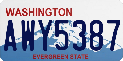 WA license plate AWY5387