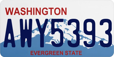 WA license plate AWY5393