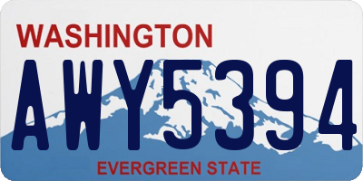 WA license plate AWY5394