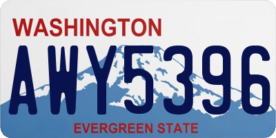 WA license plate AWY5396
