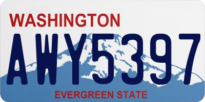 WA license plate AWY5397