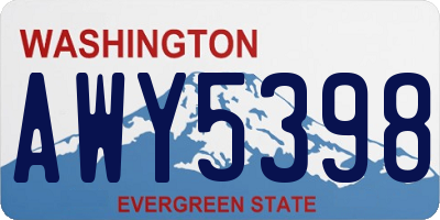 WA license plate AWY5398