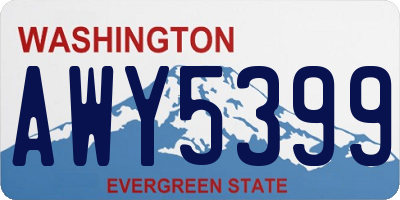 WA license plate AWY5399