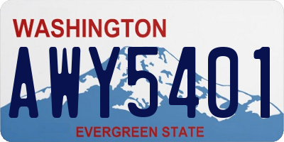 WA license plate AWY5401