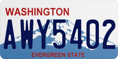 WA license plate AWY5402