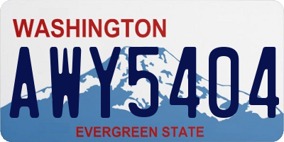 WA license plate AWY5404