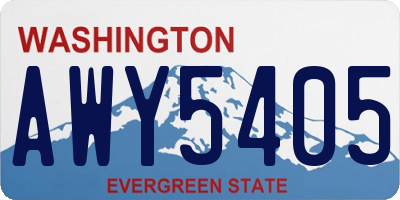 WA license plate AWY5405