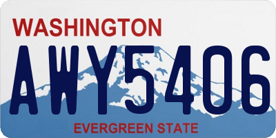 WA license plate AWY5406