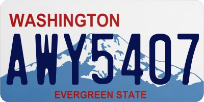 WA license plate AWY5407