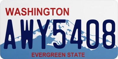 WA license plate AWY5408