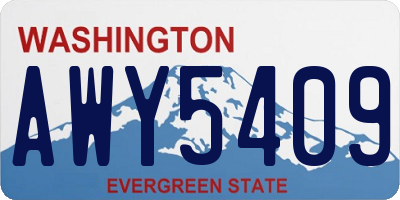 WA license plate AWY5409