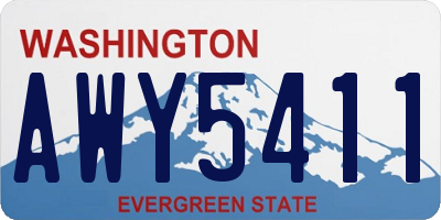 WA license plate AWY5411