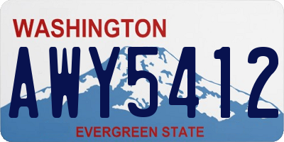WA license plate AWY5412
