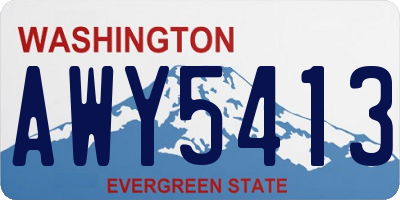 WA license plate AWY5413