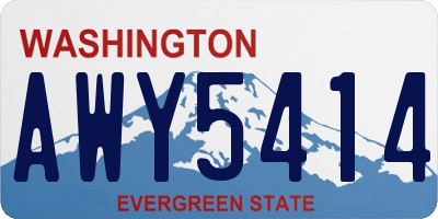 WA license plate AWY5414