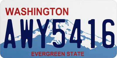 WA license plate AWY5416